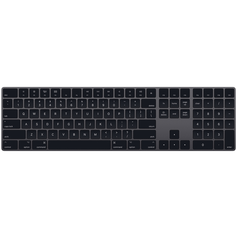 Apple Wireless Bluetooth Magic Keyboard with 10 Key Numeric Keypad - A1843 (MRMH2LL/A) - Space Gray-The Refurbished Apple Store