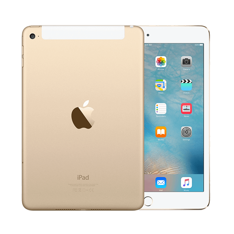 Apple iPad Mini 4 Tablet with Retina Display - 128GB - Unlocked (Gold)-The Refurbished Apple Store